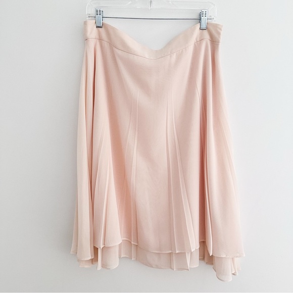 Banana Republic Layered Chiffon Pink Midi Skirt - Picture 6 of 6